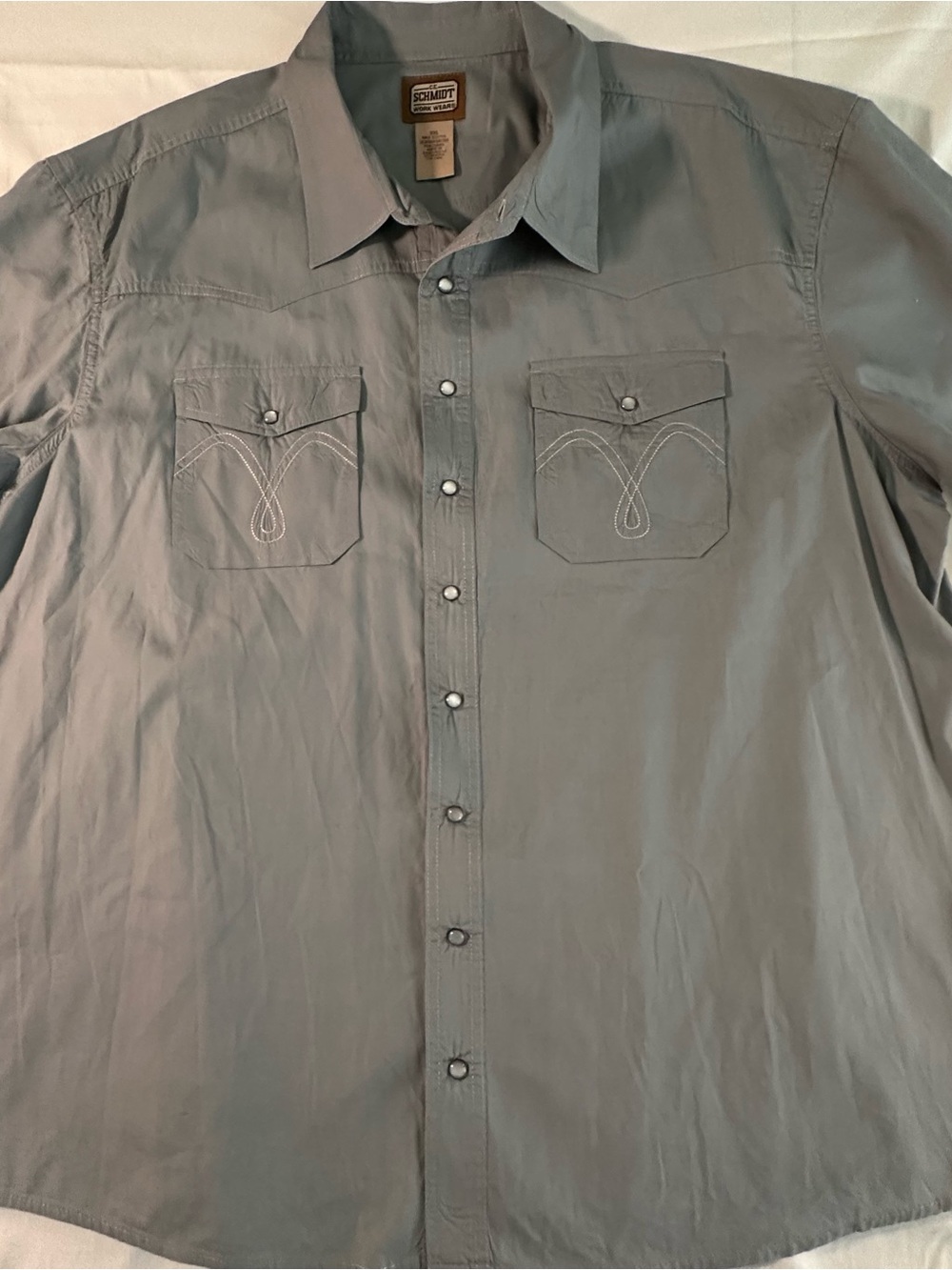 Schott NYC Men's Gray Western Snap-Front Shirt